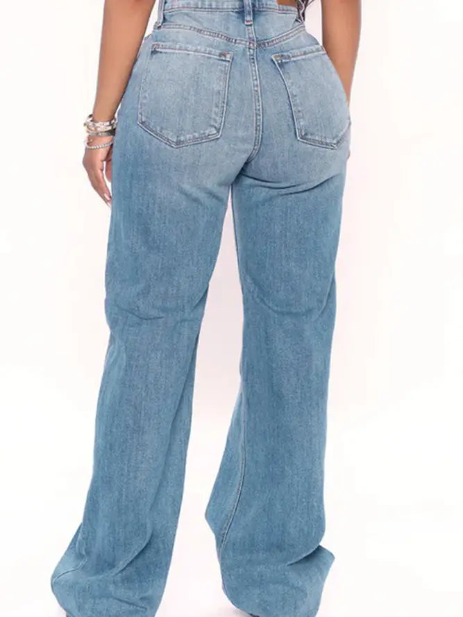 “NEW” Women’s Baggy Loose Fit Jeans (Washed Blue)