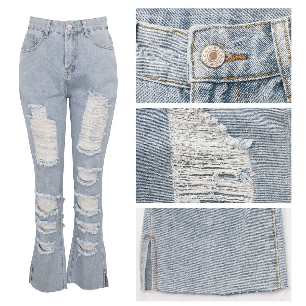 “NEW” Women’s Ripped Denim Jeans (Lt. Blue)