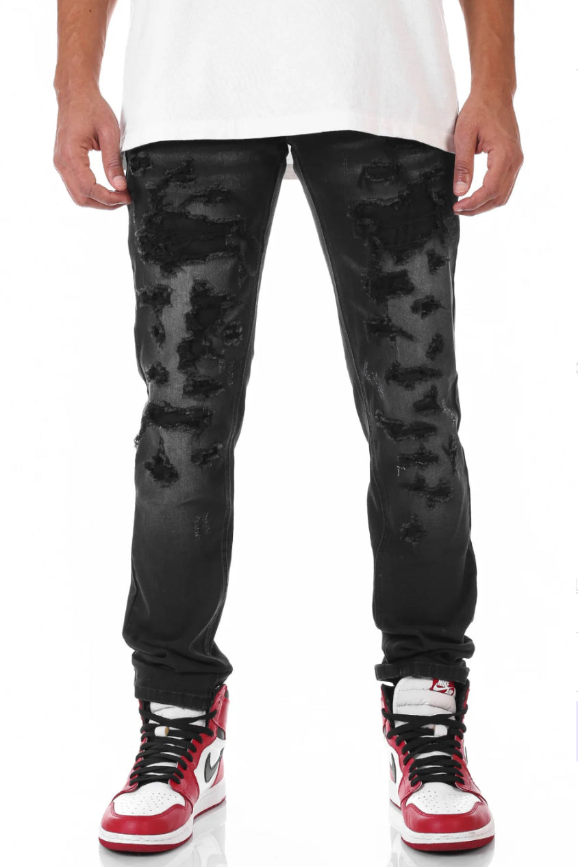 “NEW” KDNK Under Patch Web Jeans (Black)