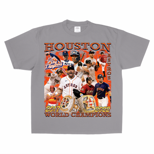 “NEW” Stay Dangerous Astros Champs Tee (Grey)